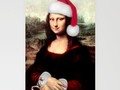 Mona Lisa Wearing a Santa Hat Stationery Cards by Gravityx9