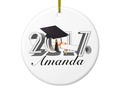 Silver 2017 Graduation Year-Grad Cap/Diploma Ceramic Ornament #just4grad -