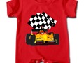 Yellow Race Car with Checkered Flag T-Shirts, gifts & more at #Spreadshirt #Gravityx9 -