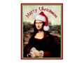 Christmas Mona Lisa With Santa Hat Postcard #Spoofingthearts #gravityx9 - -