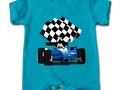 Blue Race Car with Checkered Flag T-Shirts, gifts & more at #Spreadshirt #Gravityx9 -