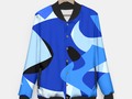 A-201 Abstract Blues Combo Baseball Style Jacket at #LiveHeroes by #Gravityx9 -