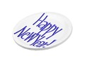 Happy New Year - Blue Text (Add Background Color) Paper Plate by #NewYearsCelebration #Zazzle #Gravityx9 -