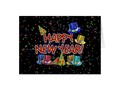 Happy New Years Text w/Party Hats & Confetti Card by gravityx9