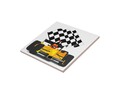 Yellow Race Car with Checkered Flag Tile #sports4you #Gravityx9 -