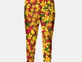 Pretty Orange & Yellow Flowers on Red PrintAllOver Sweatpants at #LiveHeroes by #Gravityx9