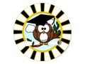 Graduation Owl w/ School Colors Black and Gold Sticker by #Just4Grad #Gravityx9 #GraduationClass -