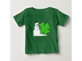 #StPatricksDay #Just4babies - Lucky Snowman With St. Patrick's Day Shamrock Baby T-Shirt