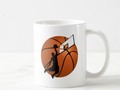 Add background color of your choice to this Slam Dunk Basketball Player w/Hoop on Ball Coffee Mug #Sports4you -…