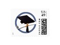 School Colors Blue & Gold Grad Cap w/Diploma Postage Stamps by #Just4Grad #Gravityx9 #Zazzle -