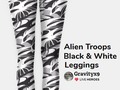 Check out these fun leggings at #LiveHeroes by #Gravityx9 ! Alien Troops - Black & White Leggings -…