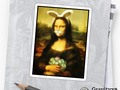 Mona Lisa with bunny ears and whiskers Stickers at #Redbubble. #SpoofingTheArts #Gravityx9 -…