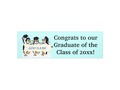 Cute Cartoon Graduating Penguins w/Banner Banner by #Just4Grad -