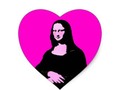 You Can Change the background color of this Mona Lisa Pop Art Style Heart Sticker by SpoofingTheArts -…