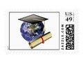 World Class #Graduation - Cap and Golden Diploma Postage Stamp by #Just4Grad #Gravityx9 #Zazzle -…