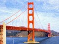 (Painting-like) SAN FRANCISCO GOLDEN GATE BRIDGE Greeting Cards, Prints and Home Decor at #Pixels #Gravityx9 -