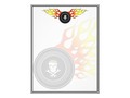Be unique and original with this custom letterhead stationery. Fire from the wheel, with a skull head. #sports4you -