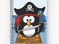 -- Pirate Penguin at Sea Spiral Notebooks by #Gravityx9 Designs at Redbubble -