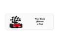 Vroom, Vroom! Red Race Car with checkered flag is a winner! Add your address or message to personalize this label.…
