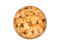 A fresh baked apple pie on this flat sticker. Stickers are available in several shapes and two sizes.