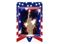 Statue of Liberty illustration,in front of fireworks & patriotic red, white and blue - stars & stripes! Stationery