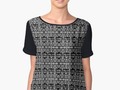 Curls And Hearts - White on Black Chiffon Top at Redbubble #Gravityx9 - A decorative pattern with heart &Curls.…
