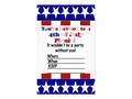 An Independence Day flyer style invitation for your 4th of July celebration. Stationery style invitation -