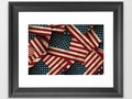 Patriotic Grunge Style American Flag Framed - The American Flag with a vintage / grunge feature, layered. -…