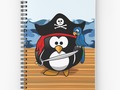 -- Pirate Penguin at Sea Spiral Notebooks by #Gravityx9 Designs at Redbubble -