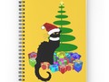 Christmas Le Chat Noir With Santa Hat Spiral Notebooks by #Gravityx9 Designs at Redbubble - #SpoofingTheArts  ~~~…