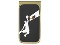 Slam Dunk Basketball Player - White Silhouette Gold Finish Money Clip via zazzle