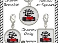 Red Race Car Ball Charm by #gravityx9 at #Zazzle ~  ~ Choose from round or square charms, or a charm bracelet ~…