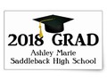 Bold Black #Classof2018 Graduation Cap Rectangular Sticker by GraduationClass2018 - Add background color, or schoo…