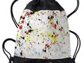 Paint Splatter Drawstring Bag by #Gravityx9 at #Cafepress ~ Also has a zip pocket for added secure storage space a…