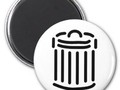 Black Trash Can Symbol Magnets are available in round or square shapes  by #Symbolical at #Zazzle #Gravityx9 Design…