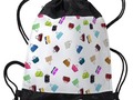 Colorful Handbags Drawstring Bag by #Gravityx9 at #Cafepress ~ Also has a zip pocket for added secure storage spac…