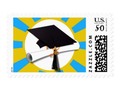 Graduation School Colors Blue And Gold Postage by #just4grad - ~ Postage stamps are available in three size opti…