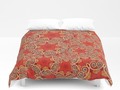 K143 - Red Curls Abstract Duvet Cover by #Gravityx9 at #Society6 ~ Find this design on #homedecor, #wallDecor,…