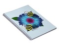 *Honey Bees Meeting on Blue Flower Notebook* Two little bees illustration on this notebook. ~ you can change the bl…