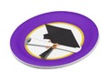 Graduation Cap w/Diploma - Purple Background Paper by #just4grad ~ These Graduation plates are available in two siz…