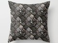 Faux Patchwork Quilting - Black Throw Pillow by #Gravityx9 at #Society6 ~ Images of Four to six different fabric pa…