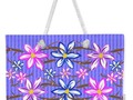 Violet Stripes With Flowers Weekender Tote Bag by #Gravityx9 Designs at #Pixels #ShopPixels #FineArtAmerica ~…