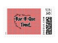 It's BBQ Time! Red Checkered Table Cloth w/Ants Postage ~ Postage stamps are available in several sizes and denomin…