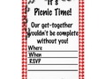 It's Picnic Time! Red Checkered Table Cloth w/Ants Stationery ~ Use this stationery to invite your family and frien…