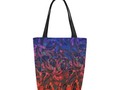 Hot and Cold Abstract - Blue and Deep Red Canvas Tote Bag by #Gravityx9 at #Artsadd ~ Made from high-grade waterpro…