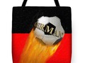 Flaming Germany Soccer Ball Tote Bag by #Gravityx9 Designs at #FineArtAmerica ~ This bag is has three size options…