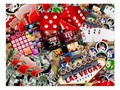 ♥* Gamblers Delight - Las Vegas Icons Background Postcard at #Zazzle #LasVegasIcons #Gravityx9 Designs * Send a qui…