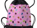 ~ #Backtoschoolshopping ~ * Purses, Polka Dots and Pink Background Drawstring Backpack by…