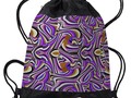 ~ #Backtoschoolshopping ~ * Groovy Purple Retro Renewal Drawstring Backpack by #Gravityx9 at #Cafepress ~ *