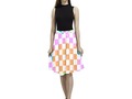 * Retro Checkerboard Melete Pleated Midi Skirt by #Gravityx9 at #Artsadd *Pastel colors inspired by 'LOVE' ~ 1960's…